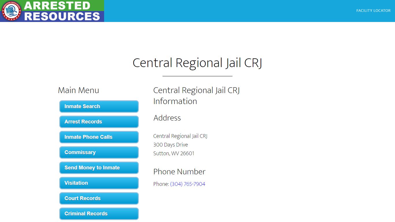 Central Regional Jail CRJ - Inmate Search - Sutton, WV - Arrested Resources